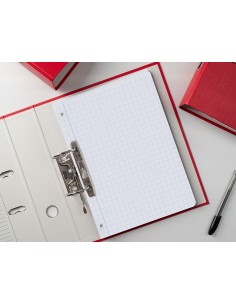 Recambio liderpapel din a4 100 hojas 75 gr milimetrado sin margen 4 taladros