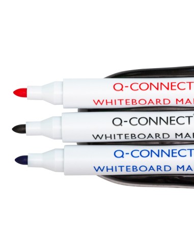 Borrador q connect magnetico con rotulador negro rojo y azul para pizarra blanca