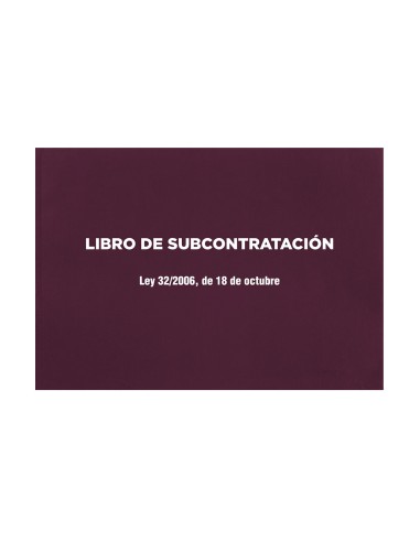 Libro liderpapel subcontratacion folio juego de 10 hojas autocopiativas