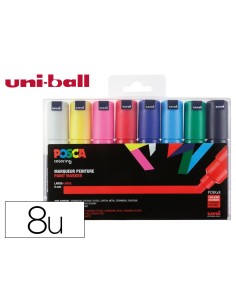 Rotulador uni posca pc 8k 8c marcador de pintura punta biselada 8 mm estuche de 8 unidades colores basicos