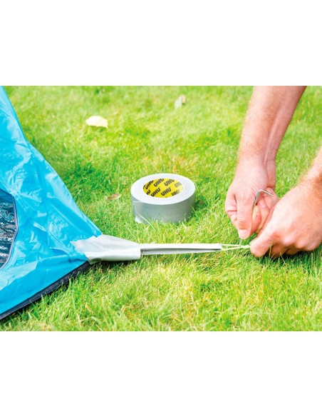 Cinta adhesiva uhu americana grizzly tape ultrafuerte color plata 10 mt x 48 mm