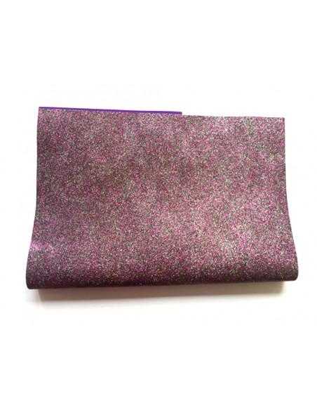 Goma eva con purpurina liderpapel 50x70cm 60g m2 espesor 2 mm bicolor rosa verde