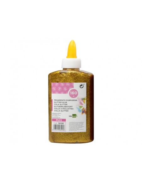 Purpurina pegamento liderpapel fantasia oro metalizado bote de 160 gr