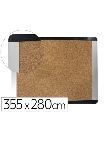 Pizarra corcho bi office inka reciclado marco de aluminio 355x280 cm