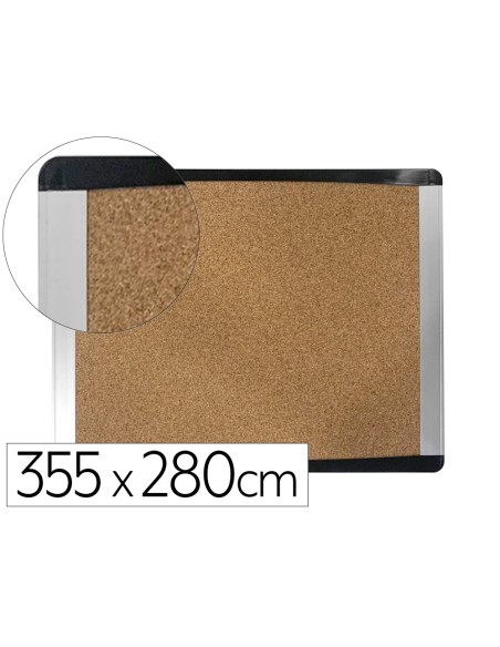 Pizarra corcho bi office inka reciclado marco de aluminio 355x280 cm