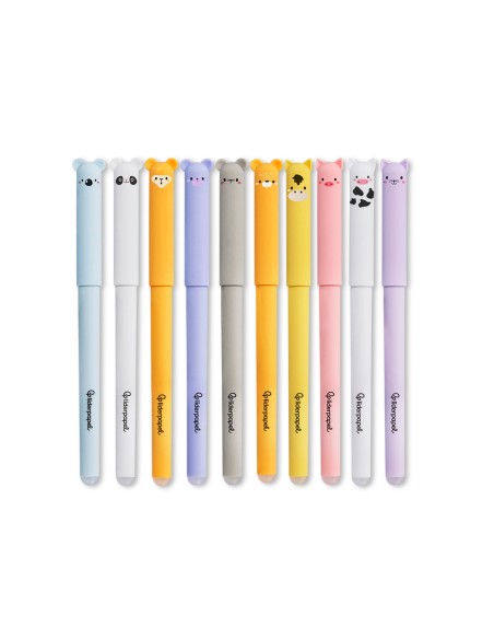 Boligrafo fantasia liderpapel animal town tinta azul borrable punta 1 mm expositor de 250 unidades 300x138x292 mm