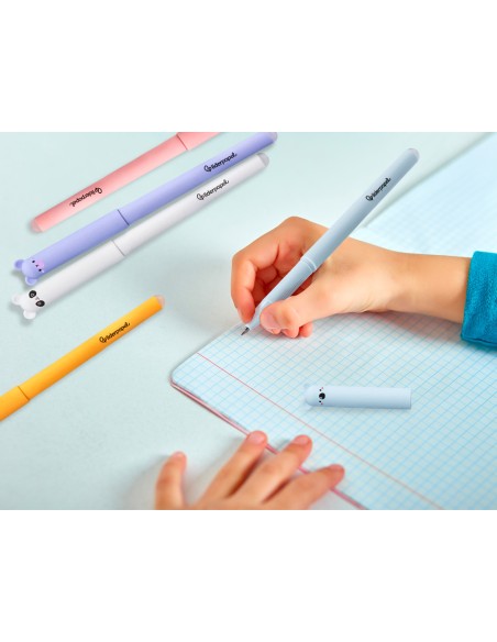 Boligrafo fantasia liderpapel animal town tinta azul borrable punta 1 mm expositor de 250 unidades 300x138x292 mm