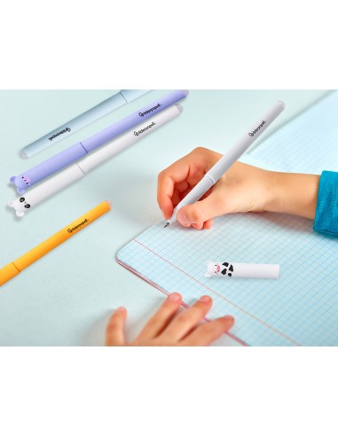 Boligrafo fantasia liderpapel animal town vaca tinta azul borrable punta 1 mm