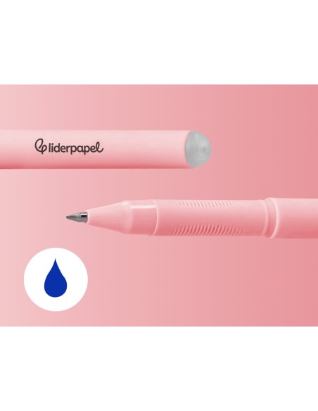 Boligrafo fantasia liderpapel animal town cerdo tinta azul borrable punta 1 mm