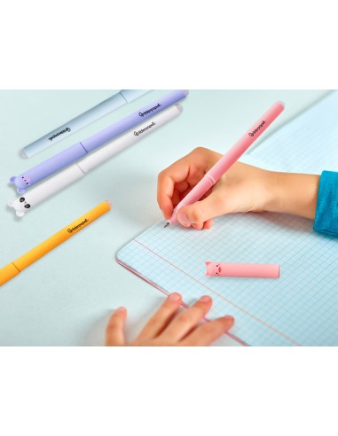 Boligrafo fantasia liderpapel animal town cerdo tinta azul borrable punta 1 mm