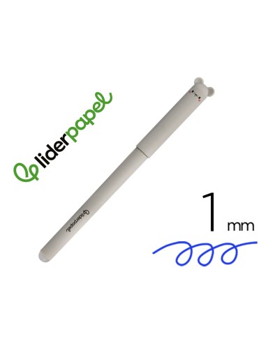 Boligrafo fantasia liderpapel animal town raton tinta azul borrable punta 1 mm