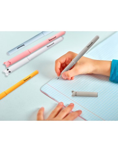 Boligrafo fantasia liderpapel animal town raton tinta azul borrable punta 1 mm