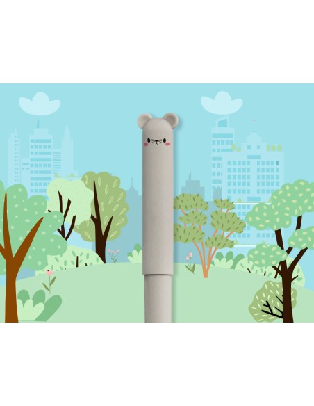 Boligrafo fantasia liderpapel animal town raton tinta azul borrable punta 1 mm