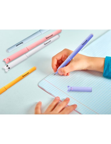 Boligrafo fantasia liderpapel animal town oso tinta azul borrable punta 1 mm