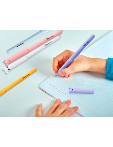 Boligrafo fantasia liderpapel animal town oso tinta azul borrable punta 1 mm