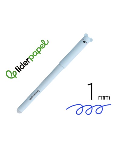 Boligrafo fantasia liderpapel animal town koala tinta azul borrable punta 1 mm