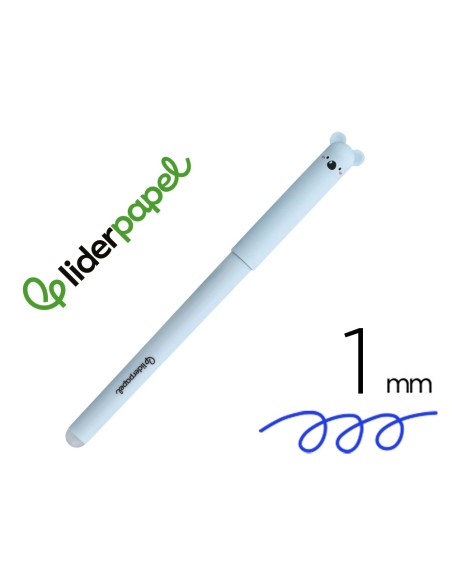 Boligrafo fantasia liderpapel animal town koala tinta azul borrable punta 1 mm