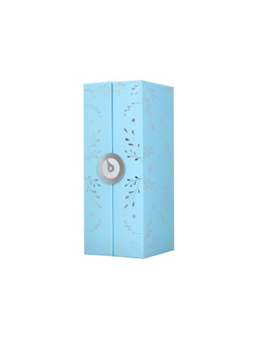 Roller belius bella aluminio color azul celeste diseno plateado relieve tinta color negro caja de diseno
