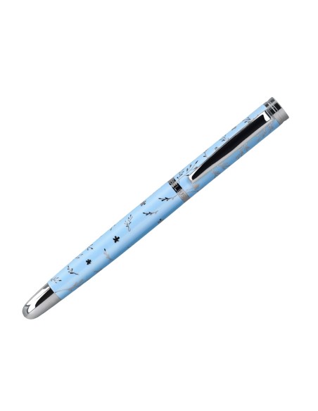 Roller belius bella aluminio color azul celeste diseno plateado relieve tinta color negro caja de diseno Roller belius bella aluminio color azul celeste diseno plateado relieve tinta color negro caja de diseno