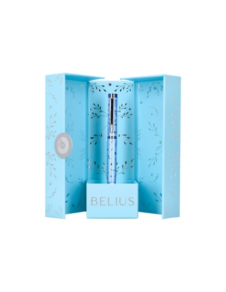 Roller belius bella aluminio color azul celeste diseno plateado relieve tinta color negro caja de diseno Roller belius bella aluminio color azul celeste diseno plateado relieve tinta color negro caja de diseno