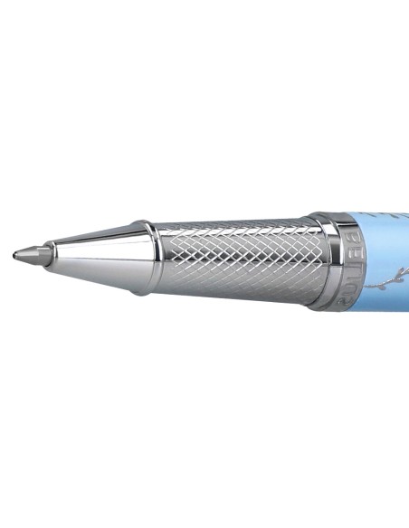 Roller belius bella aluminio color azul celeste diseno plateado relieve tinta color negro caja de diseno Roller belius bella aluminio color azul celeste diseno plateado relieve tinta color negro caja de diseno