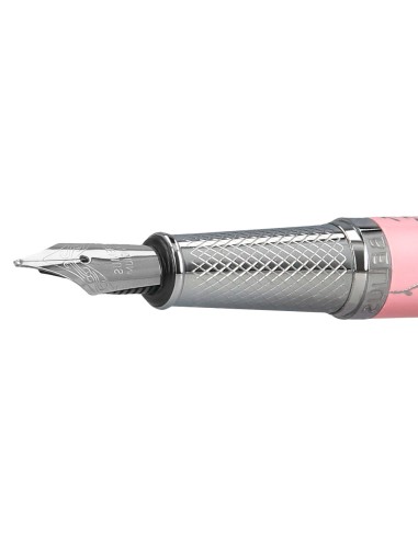 Pluma belius bella aluminio color rosa diseno plateado relieve tinta azul caja de diseno
