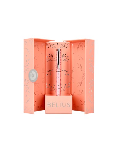 Roller belius bella aluminio color rosa diseno plateado relieve tinta color negro caja de diseno