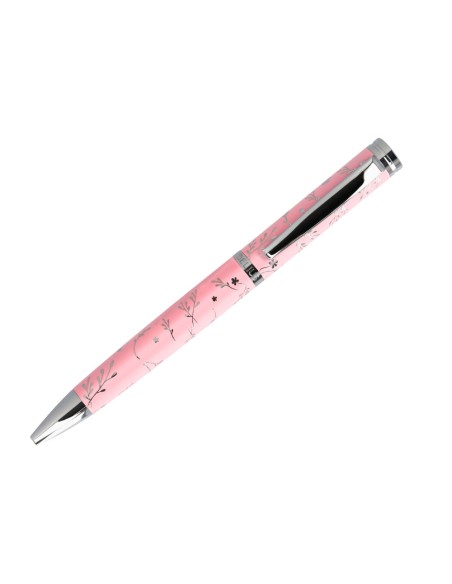 Boligrafo belius bella aluminio color rosa diseno plateado relieve tinta azul caja de diseno Boligrafo belius bella aluminio color rosa diseno plateado relieve tinta azul caja de diseno