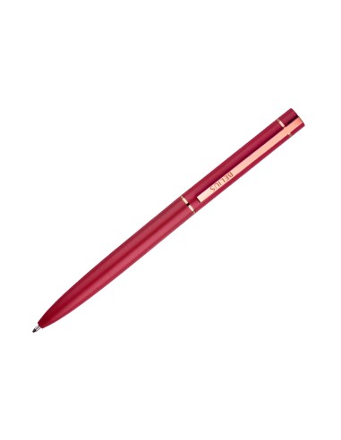 Boligrafo belius rose aluminio color beige claro oro rosa tinta azul caja de diseno