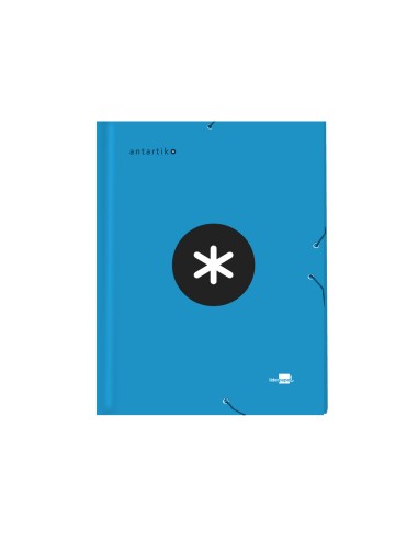 Carpeta liderpapel antartik clasificadora a4 12 departamentos gomas carton forrado color azul