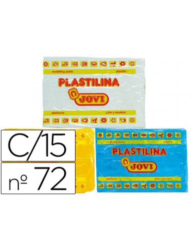 Plastilina jovi 72 tamano grande caja de 15 unidades colores surtidos