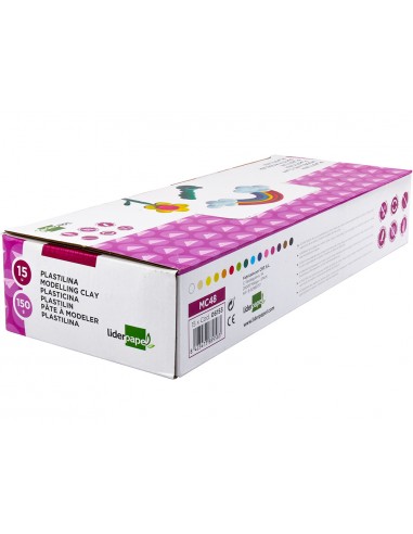 Plastilina liderpapel en barras de 150 gramos caja de 15 unidades colores surtidos