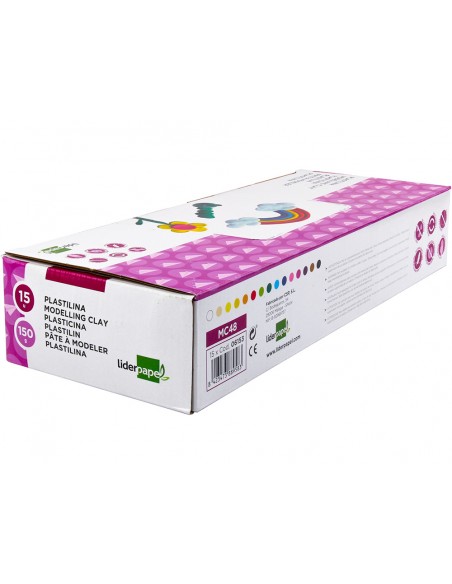 Plastilina liderpapel en barras de 150 gramos caja de 15 unidades colores surtidos Plastilina liderpapel en barras de 150 gramos caja de 15 unidades colores surtidos