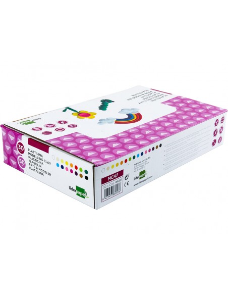 Plastilina liderpapel en barras de 50 gramos caja de 30 unidades colores surtidos Plastilina liderpapel en barras de 50 gramos caja de 30 unidades colores surtidos