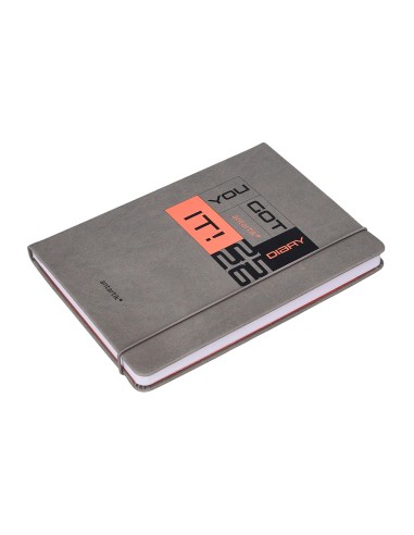 Agenda escolar antartik 25 26 encuadernada go simil piel gris semana vista a5 bilingue papel fsc 80 gr