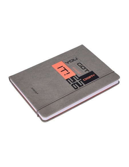 Agenda escolar antartik 25 26 encuadernada go simil piel gris semana vista a5 bilingue papel fsc 80 gr