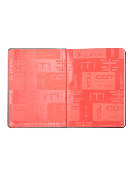 Agenda escolar antartik 25 26 encuadernada go simil piel gris semana vista a5 bilingue papel fsc 80 gr