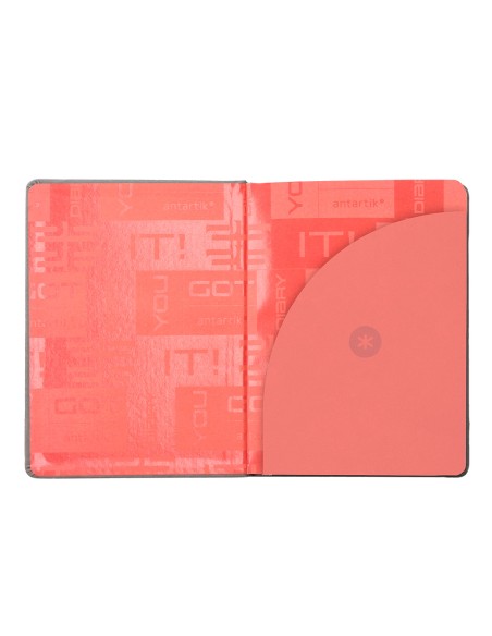 Agenda escolar antartik 25 26 encuadernada go simil piel gris semana vista a5 bilingue papel fsc 80 gr