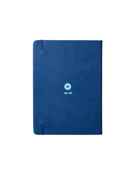 Agenda escolar antartik 25 26 encuadernada go simil piel azul oscuro semana vista a5 bilingue papel fsc 80 gr