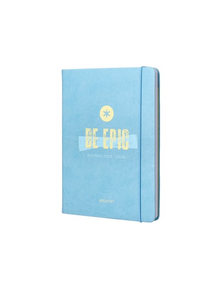 Agenda escolar antartik 25 26 encuadernada go simil piel azul semana vista a5 bilingue papel fsc 80 gr