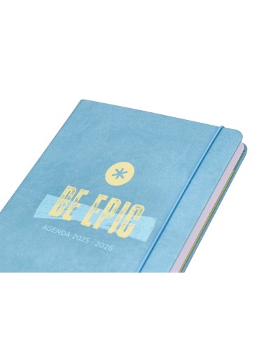 Agenda escolar antartik 25 26 encuadernada go simil piel azul semana vista a5 bilingue papel fsc 80 gr