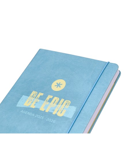 Agenda escolar antartik 25 26 encuadernada go simil piel azul semana vista a5 bilingue papel fsc 80 gr