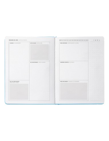 Agenda escolar antartik 25 26 encuadernada go simil piel azul semana vista a5 bilingue papel fsc 80 gr