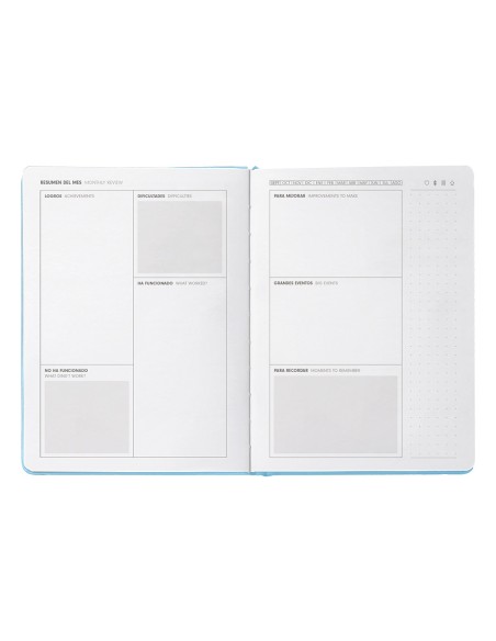 Agenda escolar antartik 25 26 encuadernada go simil piel azul semana vista a5 bilingue papel fsc 80 gr