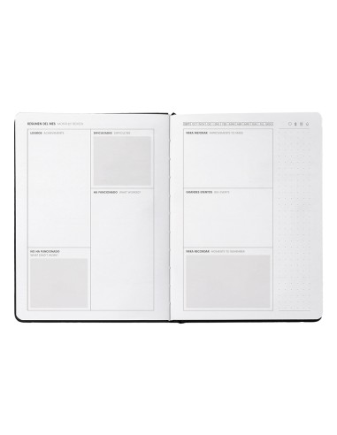 Agenda escolar antartik 25 26 encuadernada go simil piel negro semana vista a5 bilinguepapel fsc 80 gr