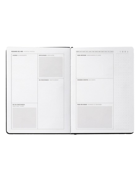 Agenda escolar antartik 25 26 encuadernada go simil piel negro semana vista a5 bilinguepapel fsc 80 gr