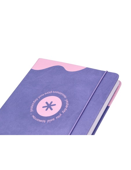 Agenda escolar antartik 25 26 encuadernada ggo simil piel morado semana vista a5 bilingue papel fsc 80 gr