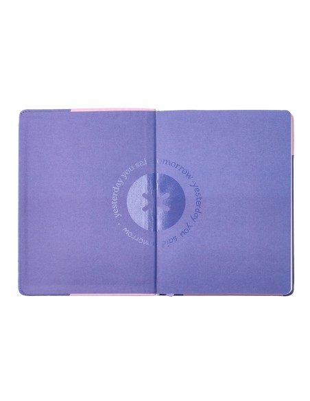 Agenda escolar antartik 25 26 encuadernada ggo simil piel morado semana vista a5 bilingue papel fsc 80 gr