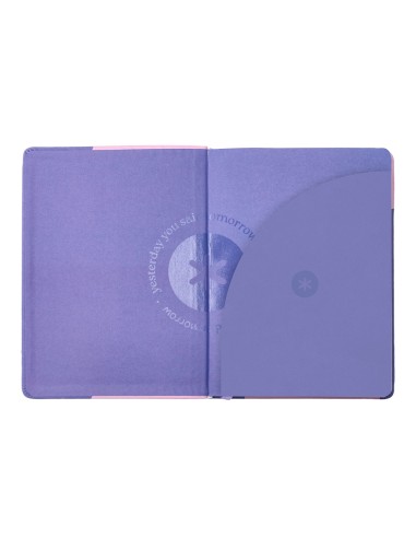 Agenda escolar antartik 25 26 encuadernada ggo simil piel morado semana vista a5 bilingue papel fsc 80 gr