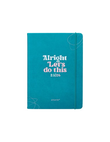 Agenda escolar antartik 25 26 encuadernada go simil piel verde semana vista a5 bilingue papel fsc 80 gr